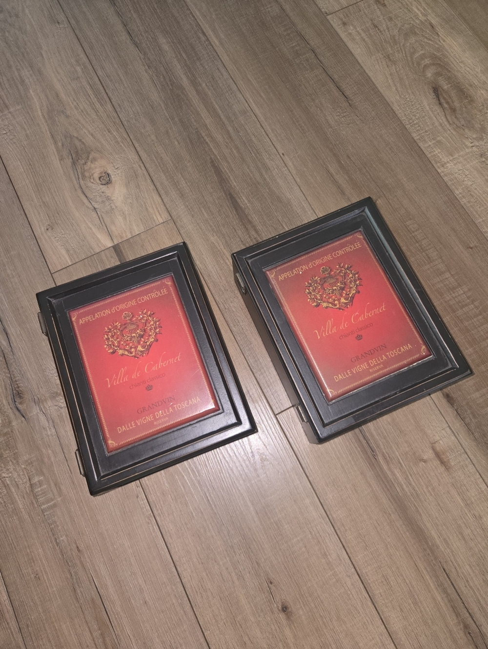 Set of 2 Decorative Wine Label Storage Boxes